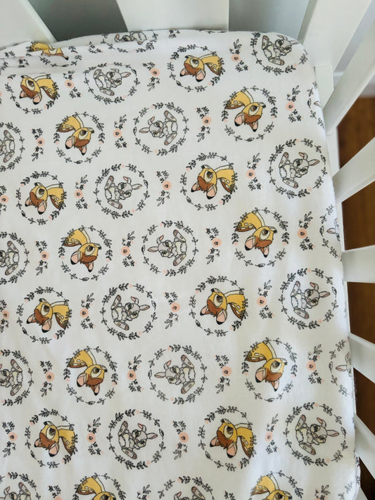 Bassinet Fitted Sheet - Bambi & Friends