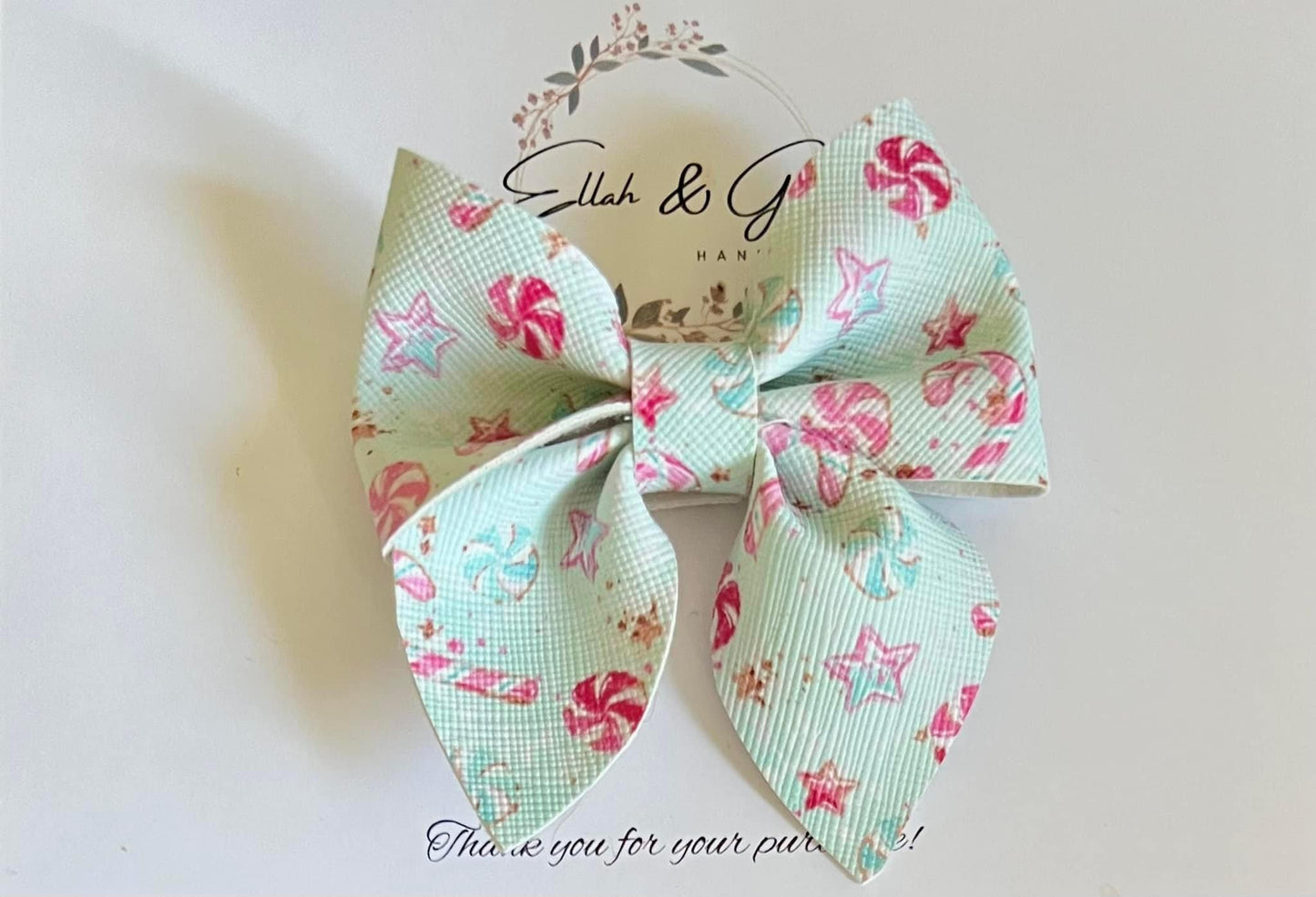 Candy Cane Sailor Bow