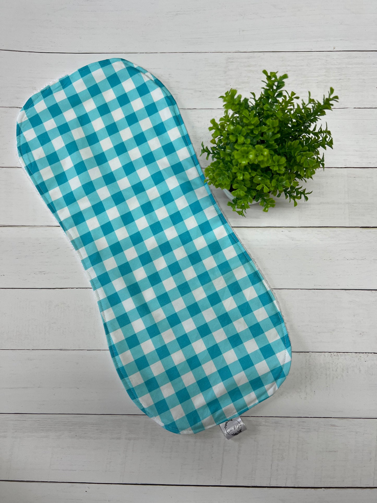 Burp Cloth - Teal Gingham